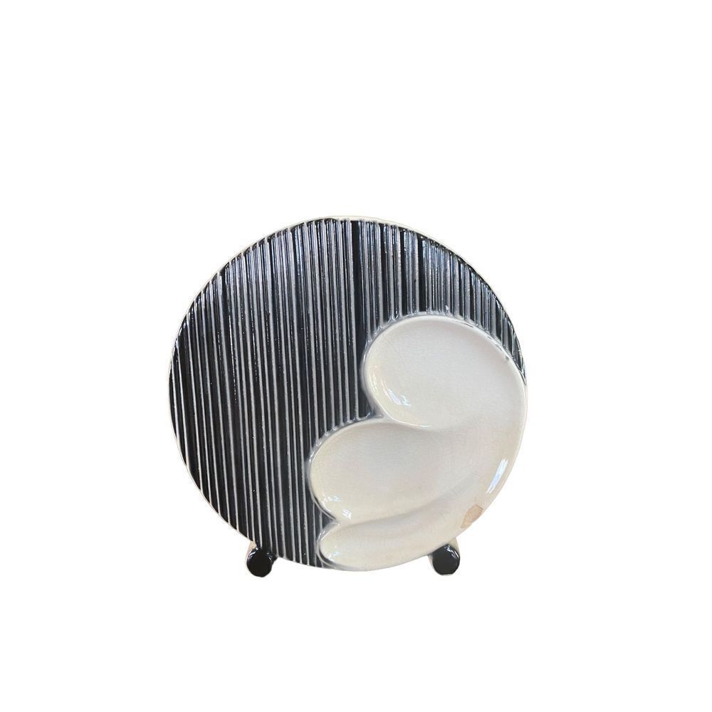 Vintage Royal Copley Art Deco ceramic black and white planter
